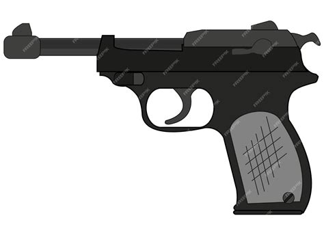 Premium Vector German Gun Walther On White Background Is Insulated