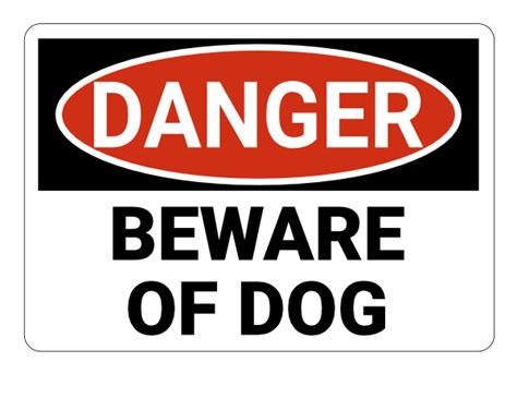 Printable Beware Of Dog Danger Sign