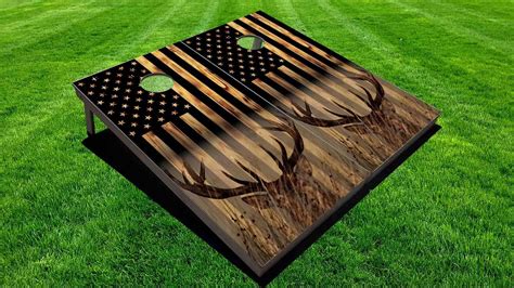 Rustic Hidden Deer Design Cornhole Boards Direct Printed X