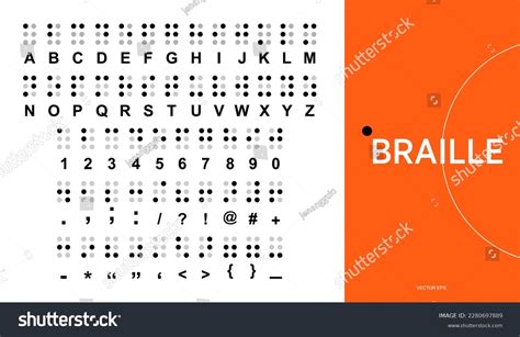 Braille Alphabet Letters Numbers Vector Illustration Stock Vector