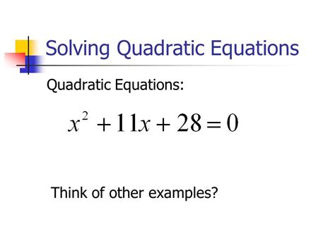 Quadratic Functions Examples