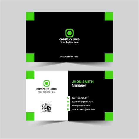 Premium Vector Modern Green Business Card Template