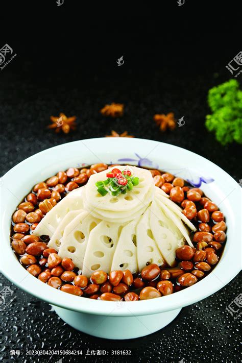 醋泡花生拼莲菜 中国菜系 食品餐饮 摄影素材 汇图网www huitu