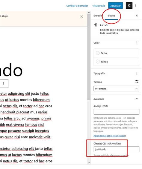 C Mo Justificar Texto En Wordpresspaso A Paso