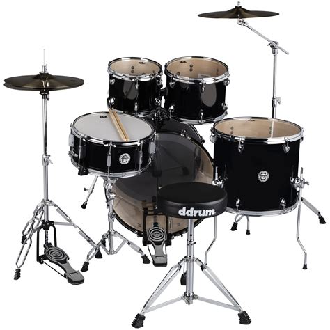 D Midnight Black Complete Drum Set With Cymbals Ddrum