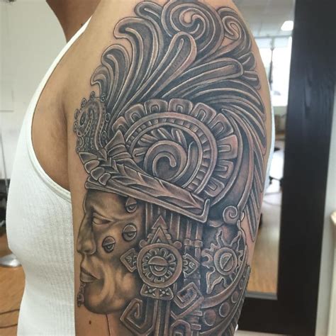 25 Beautiful Mexican Tattoos On Half Sleeve Mayan Tattoos, Aztec ...