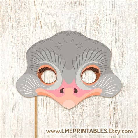 Ostrich Mask Printable Halloween Costume Animal Bird Emu Paper - Etsy