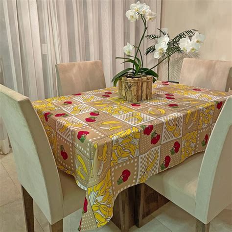 Toalha De Mesa 4 Lugares 1 45 X 1 50 Tecido Oxford Estampada