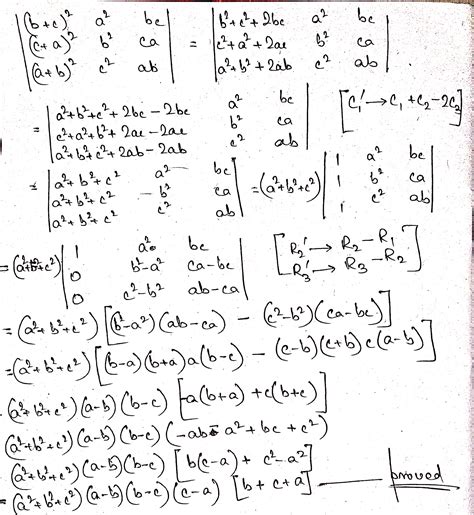 Using Properties Of Determinants Prove That Begin Vmatrix B C 2