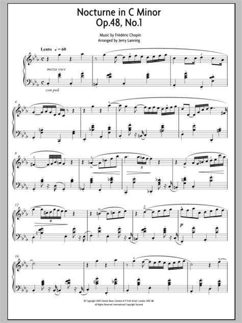 Nocturne In C Minor Op 48 No 1 Sheet Music Direct