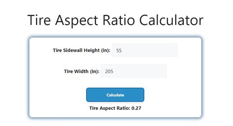 Tire Aspect Ratio Calculator - Savvy Calculator