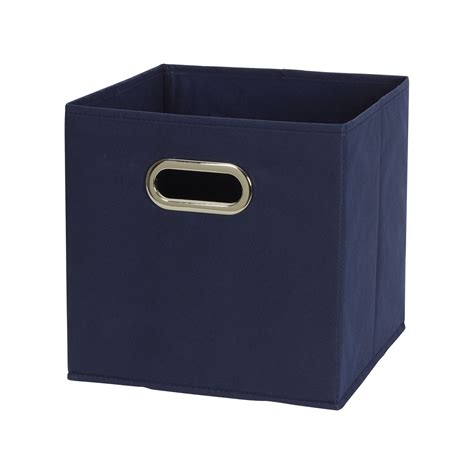 Set Of 6 Navy Fabric Storage Cube Bins Household Organization Stackable