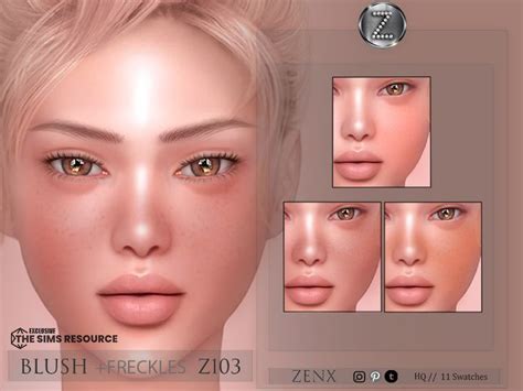 Zenx Blush Freckles Z Sims Cc Makeup Makeup Cc The Sims Skin