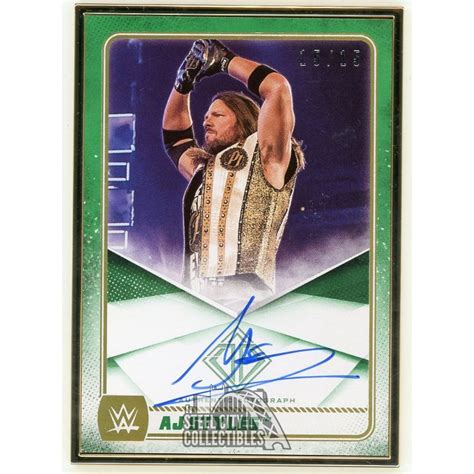 Aj Styles Topps Transcendent Wwe Autographed Card Steel City