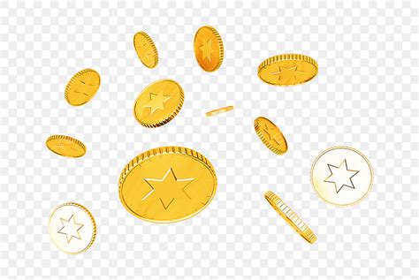 Flying Coin White Transparent Flying Gold Coins Financial Economic