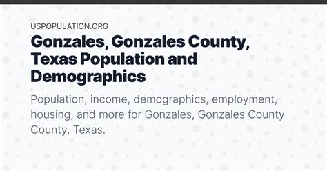 Gonzales, Gonzales County, Texas Population | Income, Demographics ...