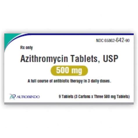 Azithromycin 500 Mg 3x3 Ct Tabs Aurobindo Promovet