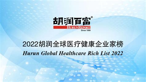 胡润百富 资讯 2022胡润全球医疗健康企业家榜