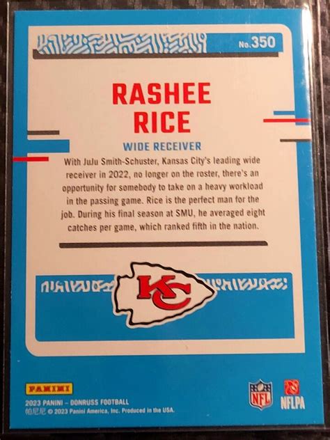 2023 Panini Donruss Rashee Rice Rated Rookie 350 Kansas City