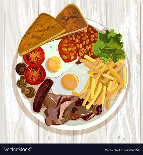 English Breakfast Royalty Free Vector Image Vectorstock