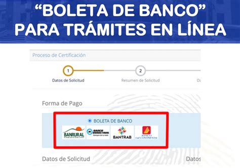 Boleta De Banco Para Tramites En Linea Renap