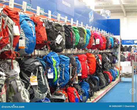 Backpacks Or Rucksacks On Sale In A Store. Editorial Stock Image ...