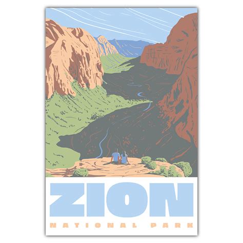 Zion National Park Angels Landing Postcard Bozz Prints