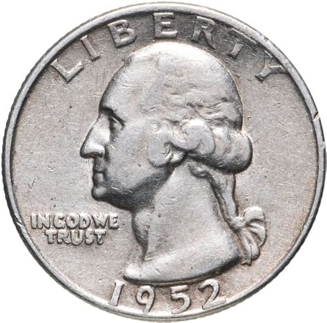 Монета США 25 центов (квотер, 1/4 доллара, quarter dollar) 1952 "D ...