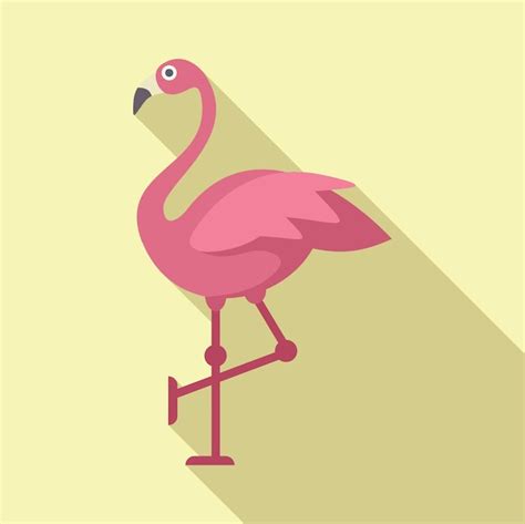 Premium Vector Pink Flamingo Standing On One Leg