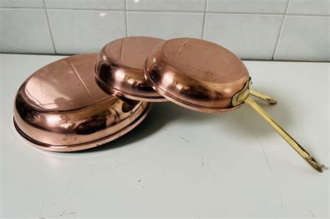 France Made Copper Saucepans 3 Brass Copper Catawiki