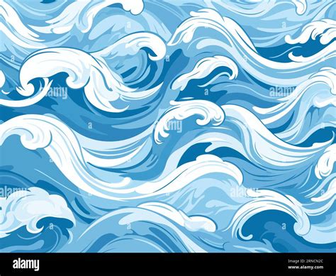 A Blue And White Graphic With Beautiful Waves In The Style Of Hyper