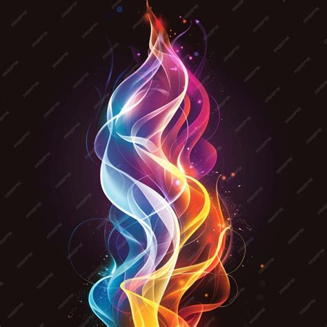 Premium Photo | Flame shaped colors against a black background