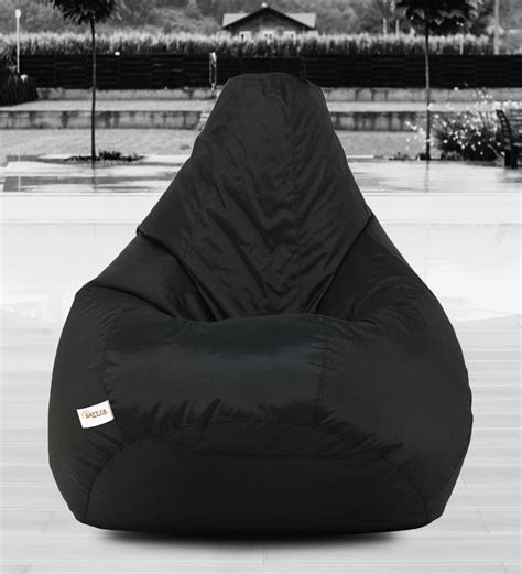 Buy Classic Xxxl Fabric Bean Bag With Beans In Black Colour Online