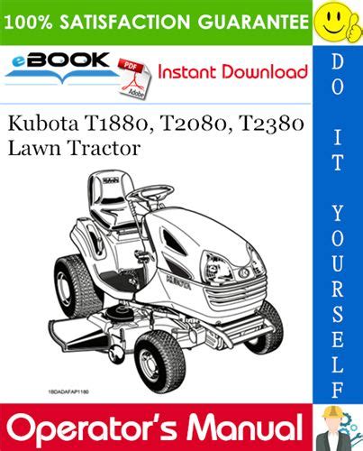 Kubota T1880 T2080 T2380 Lawn Tractor Operator’s Manual Pdf Download Lawn Tractor Kubota