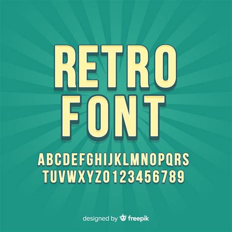 Lettertype Met Alfabet In Retro Stijl Gratis Vector