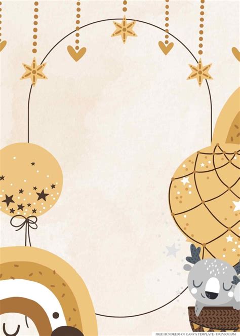 Hot Air Balloon Adventure Birthday Invitation Templates