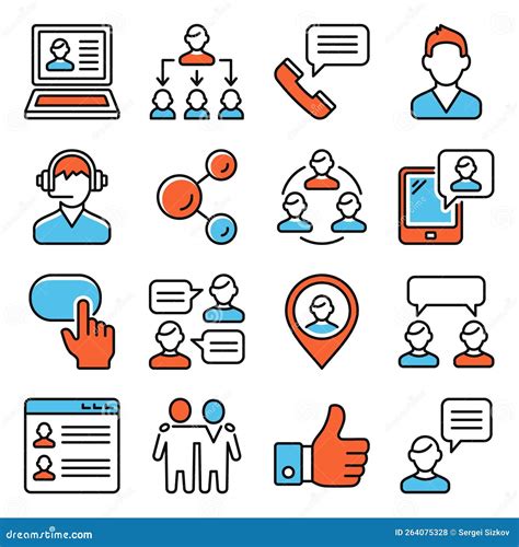 Customer and Business People Icons Set. Vector Stock Illustration