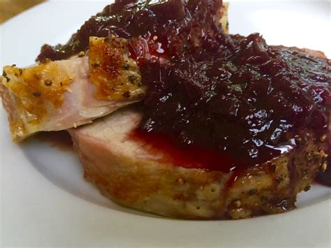 Pork Loin with Rhubarb Port Sauce | The Blind Guy Cooks