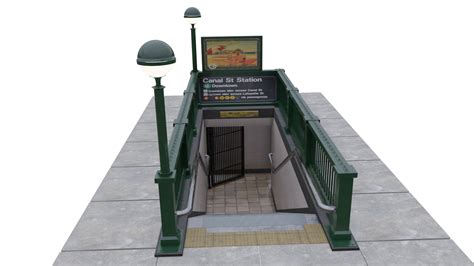 ArtStation - Subway Entrance - New York Subway Station Low-poly 3D ...