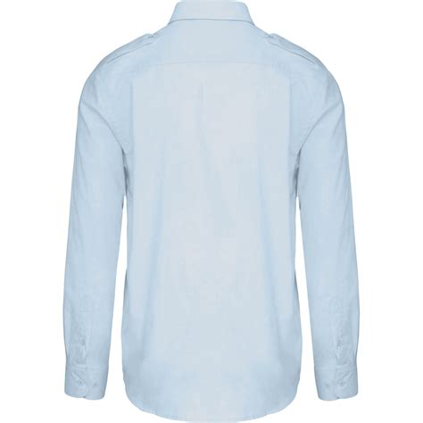 Chemise pilote manches longues homme Sky Blue imprimé et personnalisé