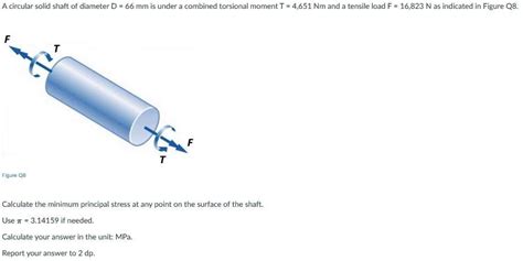 Solved A Circular Solid Shaft Of Diameter D Mm Is Under Chegg