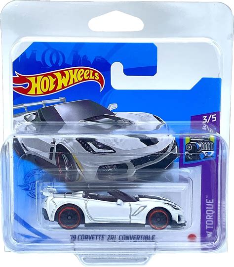 Hot Wheels Corvette ZR Convertible White HW Torque Short Card GRY