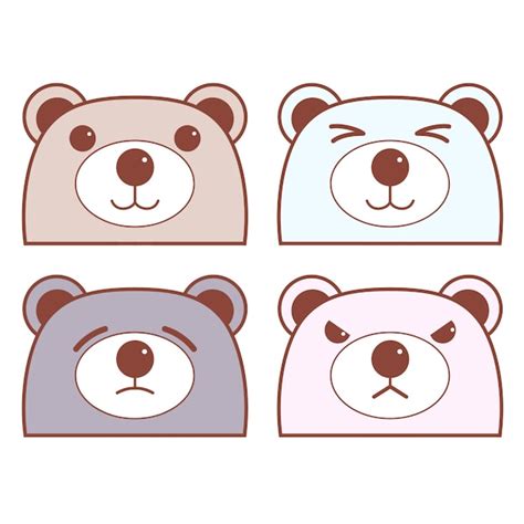 Premium Vector Cute Bears Characters Illustrations