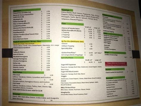 Sugar Hill Pizzeria In Kinston Restaurant Menu And Reviews