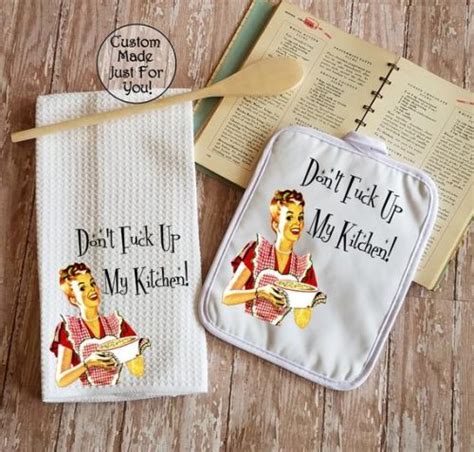 Custom Made Retro Don T Fuck Up My Kitchen Towel Dish Cloth Set