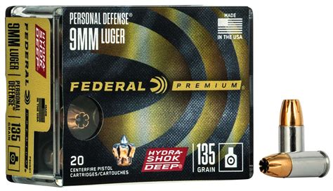 Federal P Hsd Premium Personal Defense Mm Luger Gr Hydra Shok