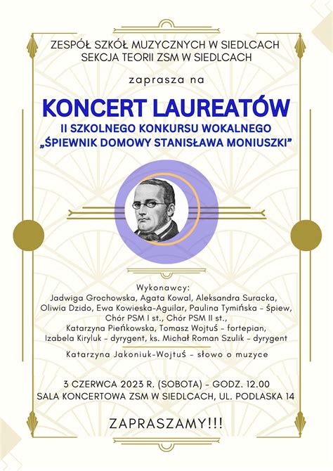 Koncert Laureat W Ii Szkolnego Konkursu Wokalnego Piewnik Domowy