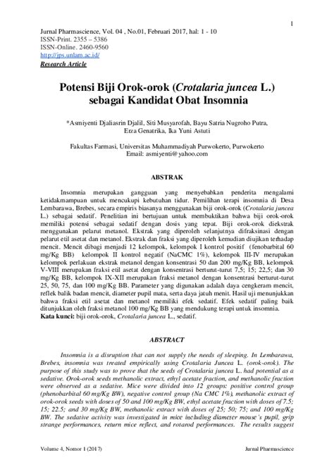 Pdf Potensi Biji Orok Orok Crotalaria Juncea L Sebagai Kandidat