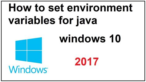 How To Set Environment Variables For Java Windows Youtube