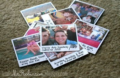 Several Polaroid Pictures Are Laying On The Floor With Some Words